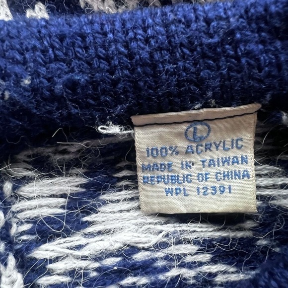 Vintage 80s Northern Isles Nordic Christmas Teddy Bear Sweater Large - Picture 5 of 6